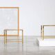 Brass structure side tables 1970 France circa 1970