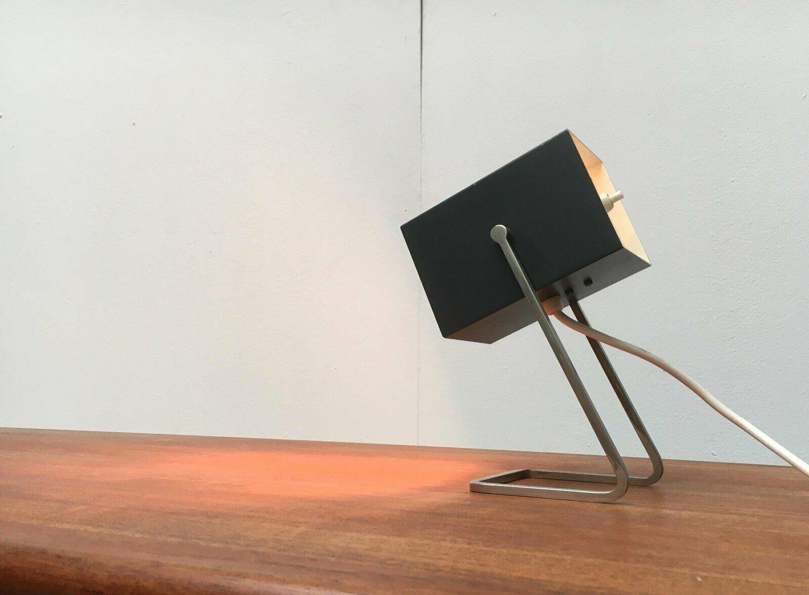 Mid-century German cube table lamp by Kaiser Idell Leuchten.