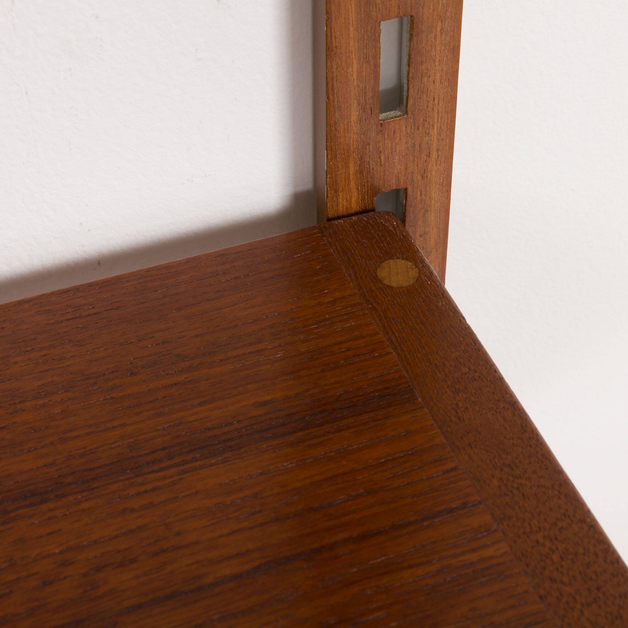 Three-compartment teak wall cabinet by Kai Kristiansen for FM Mobler, Denmark, 1960s