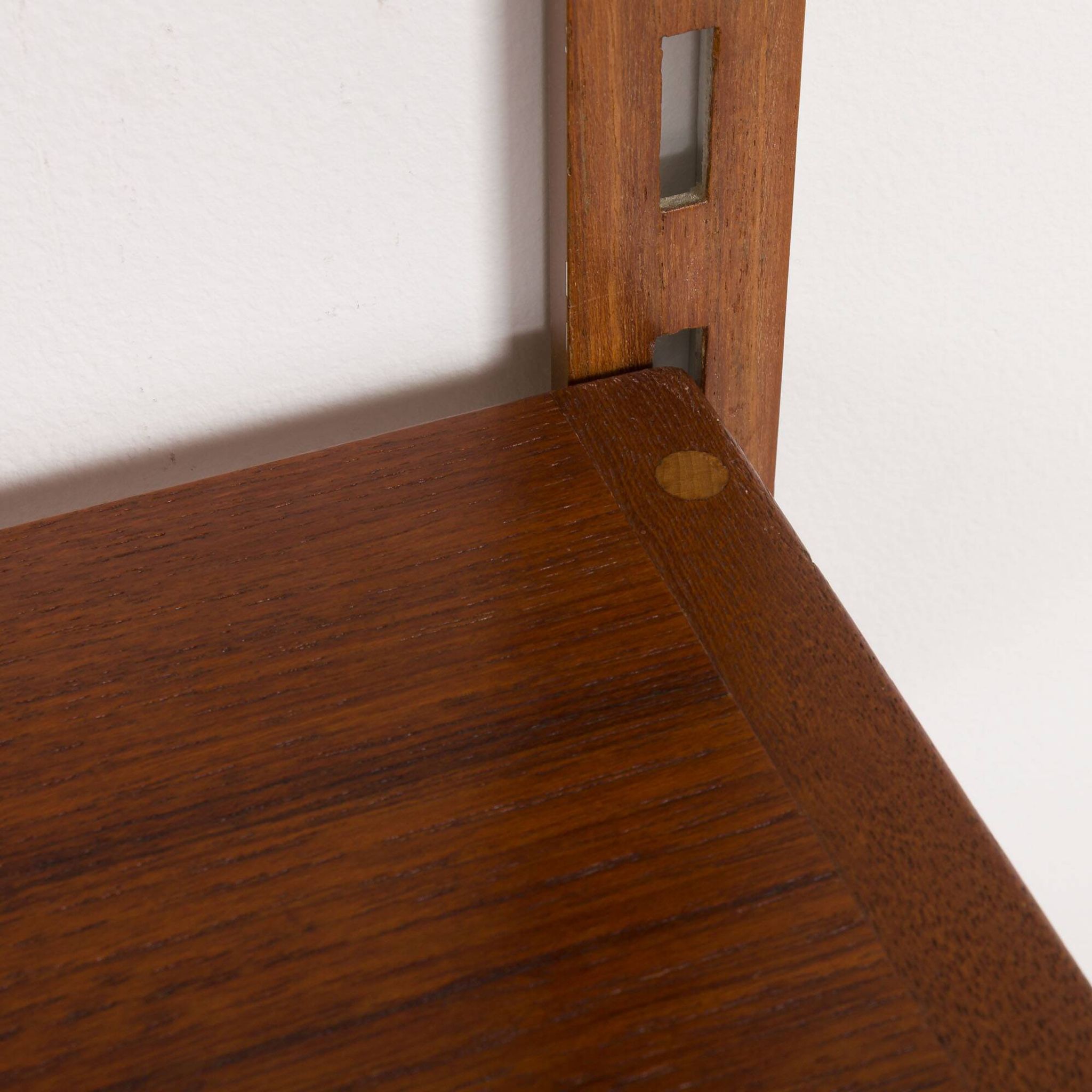 Three-compartment teak wall cabinet by Kai Kristiansen for FM Mobler, Denmark, 1960s