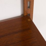 Three-compartment teak wall cabinet by Kai Kristiansen for FM Mobler, Denmark, 1960s