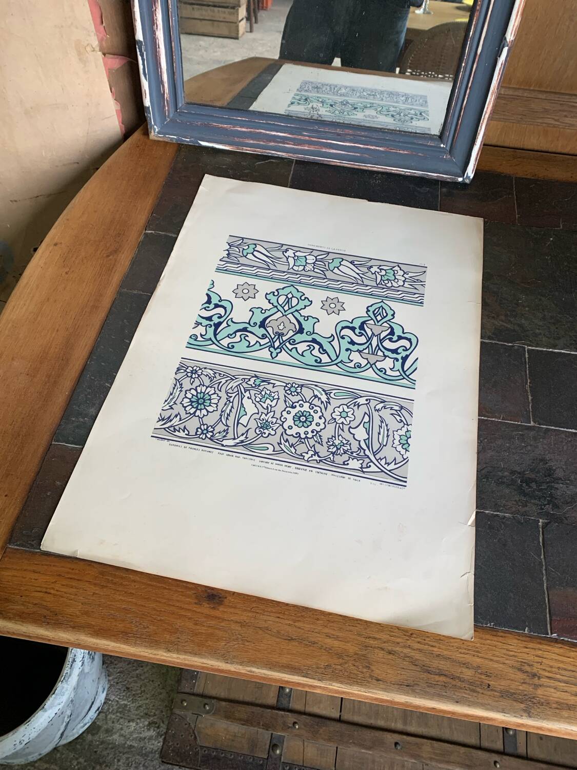 Lithographie ancienne orientale - Ornements de la Perse