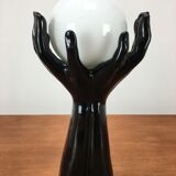 Black hand lamp 70s and opaline globe