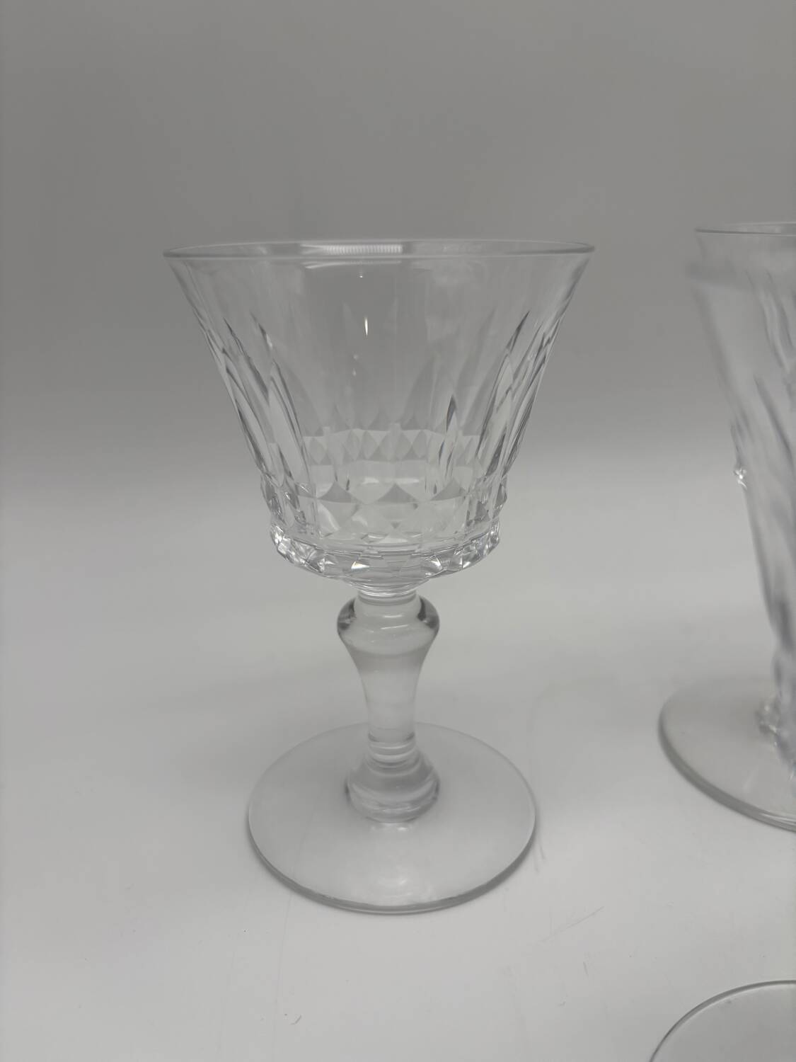 10 verres Baccarat, model Picadilly, France, verres à pied en cristal à porto / liqueur