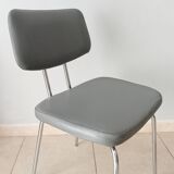 Chaise vintage en skaï et chrome années 50