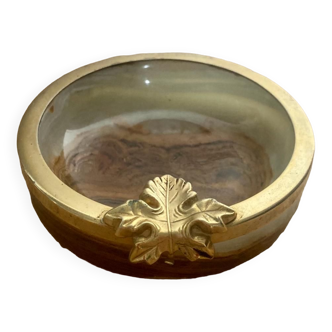 Ashtray or empty pocket in marble and brass