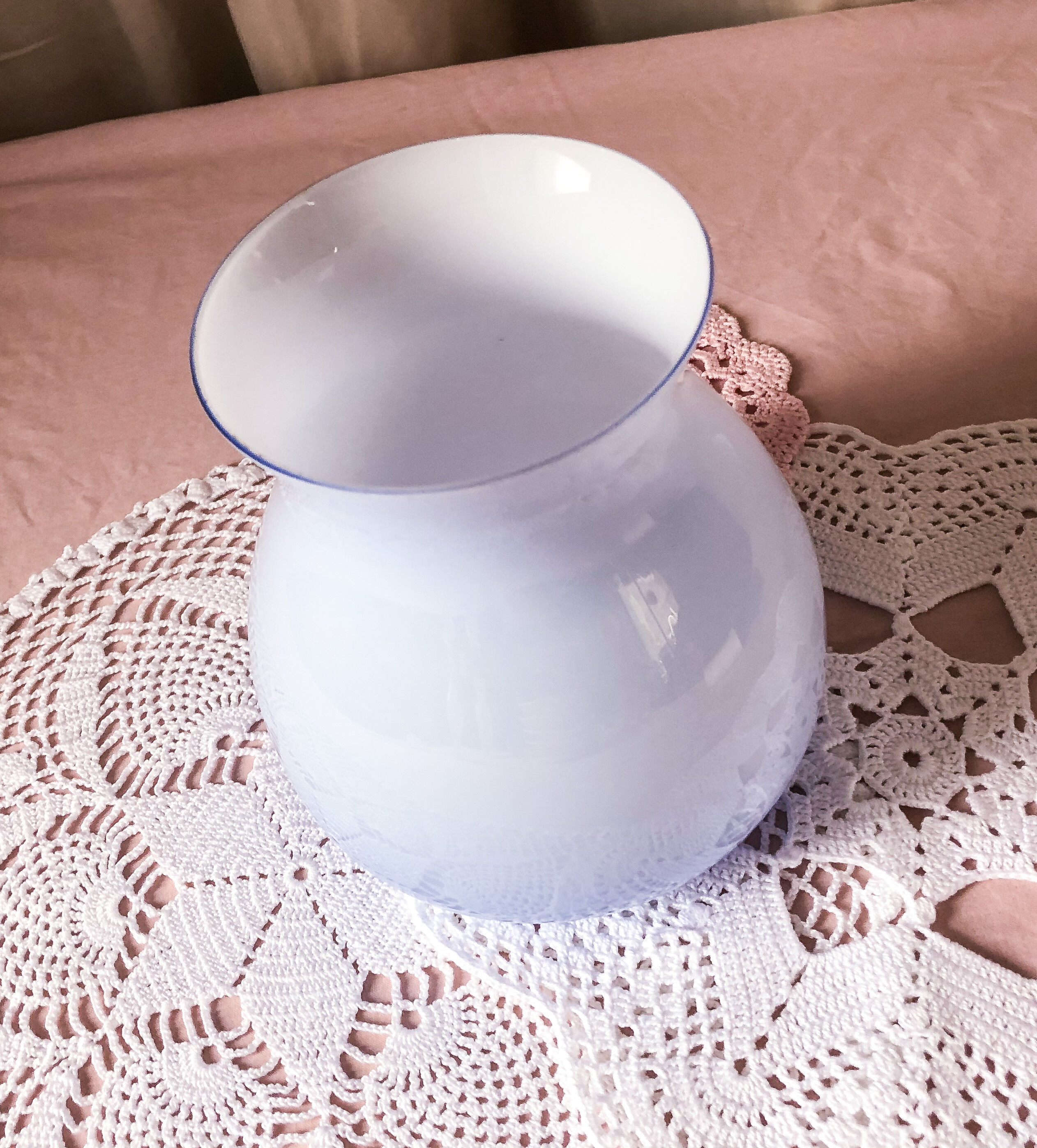 Blue opaline ball vase