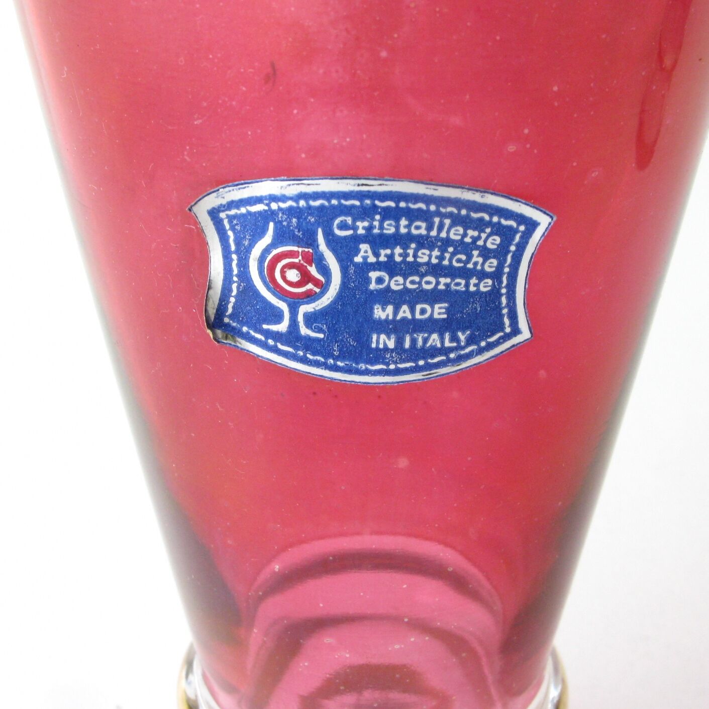 Orangeade service - 6 pearlescent iridescent glasses - Cristal - Italy
