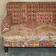 Vintage three-seater canapé by George Smith upholstered in Kilim with feather cushions.