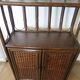 Retro-vintage-Low sideboard-library - cane-wood-rattan-1960s