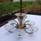 Lustre ancien Art Déco laiton + verre