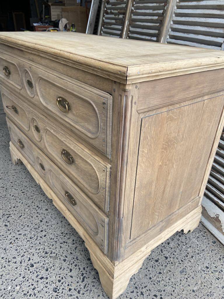 Raw wood chest of drawers