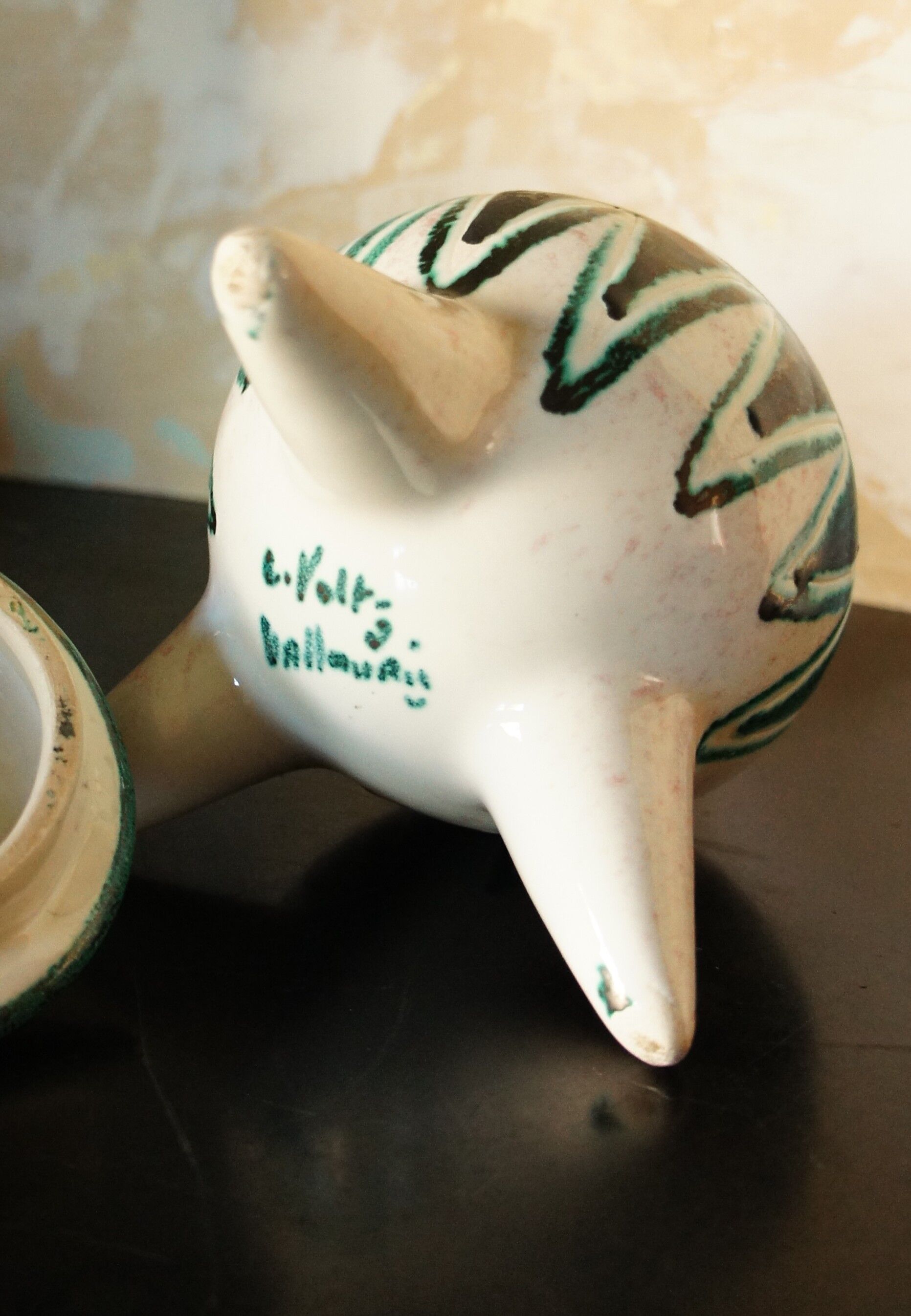 Charles Voltz Vallauris tripod ceramic pot