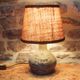Ceramic lamp base with flower decoration