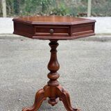 Solid wood corner side table with drawer