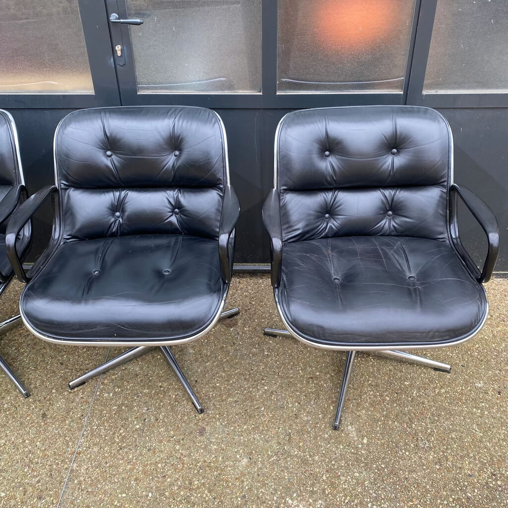 Ensemble de 4 fauteuils "executive chair" par Charles Pollock, 1ère édition Knoll, vintage 1970