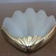 Wall lamp " shell " Art Deco brass and frosted glass 70s