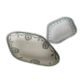 Lot of 2 earthenware bowls from Sarreguemines, Terre de Fer, Mazarin, Choisy