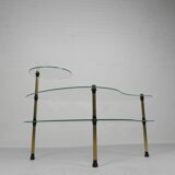 Etagere with 3 glass plates, kidney shape, 1950s