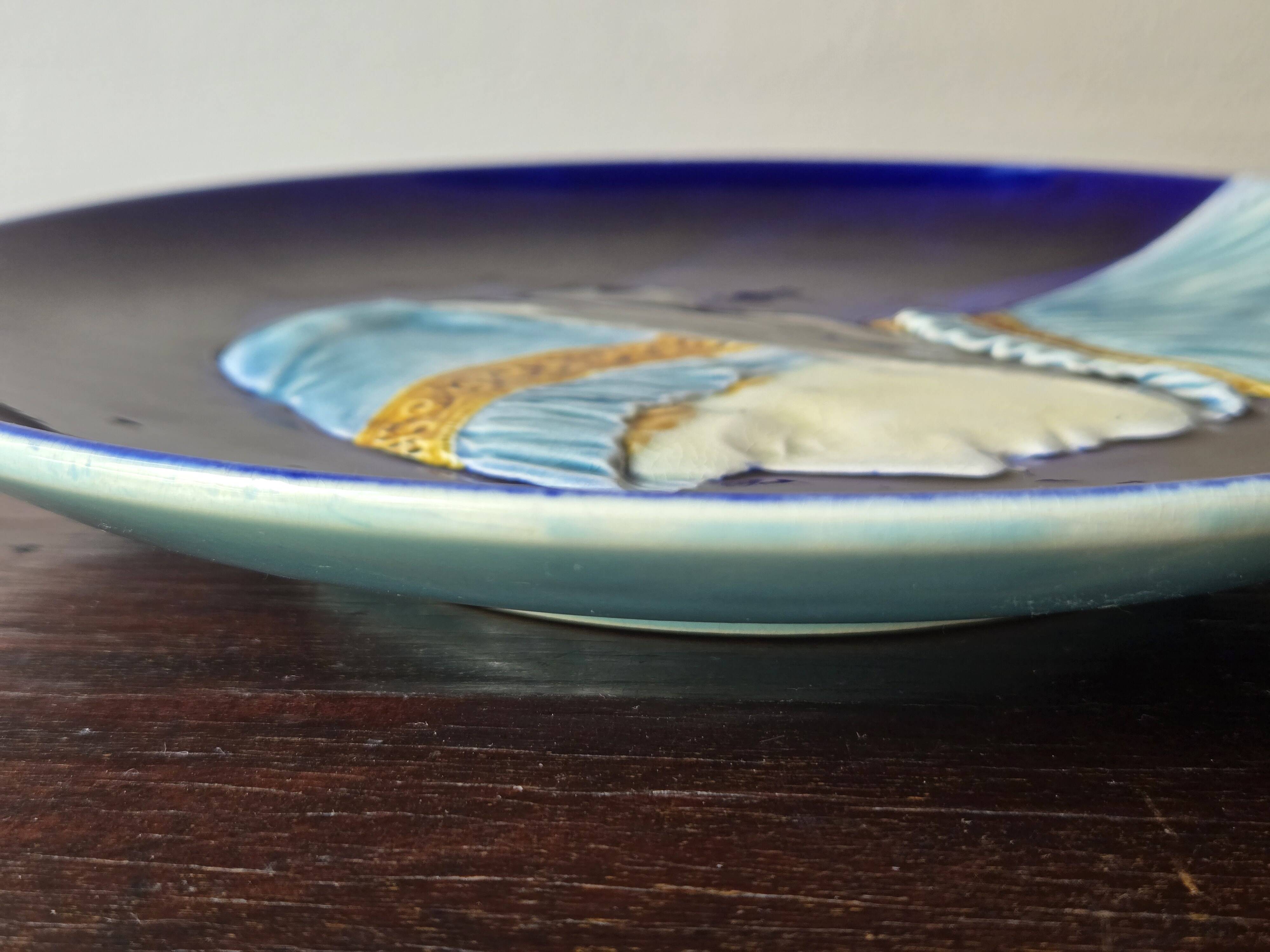 Majolica plate Sarreguemines no. 1174 (late 19th century)