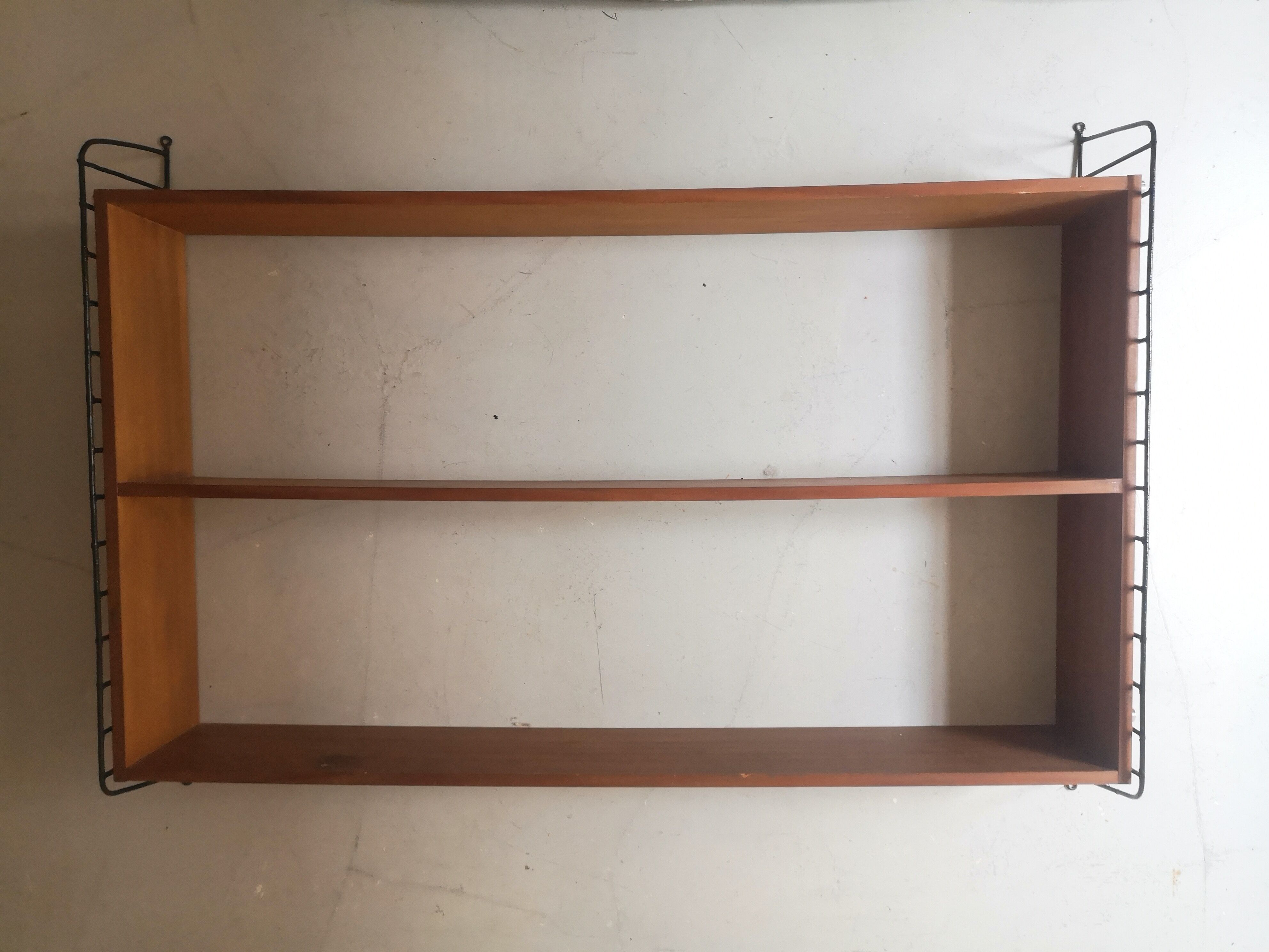 Wall mounted floor wired wood and metal string 1960