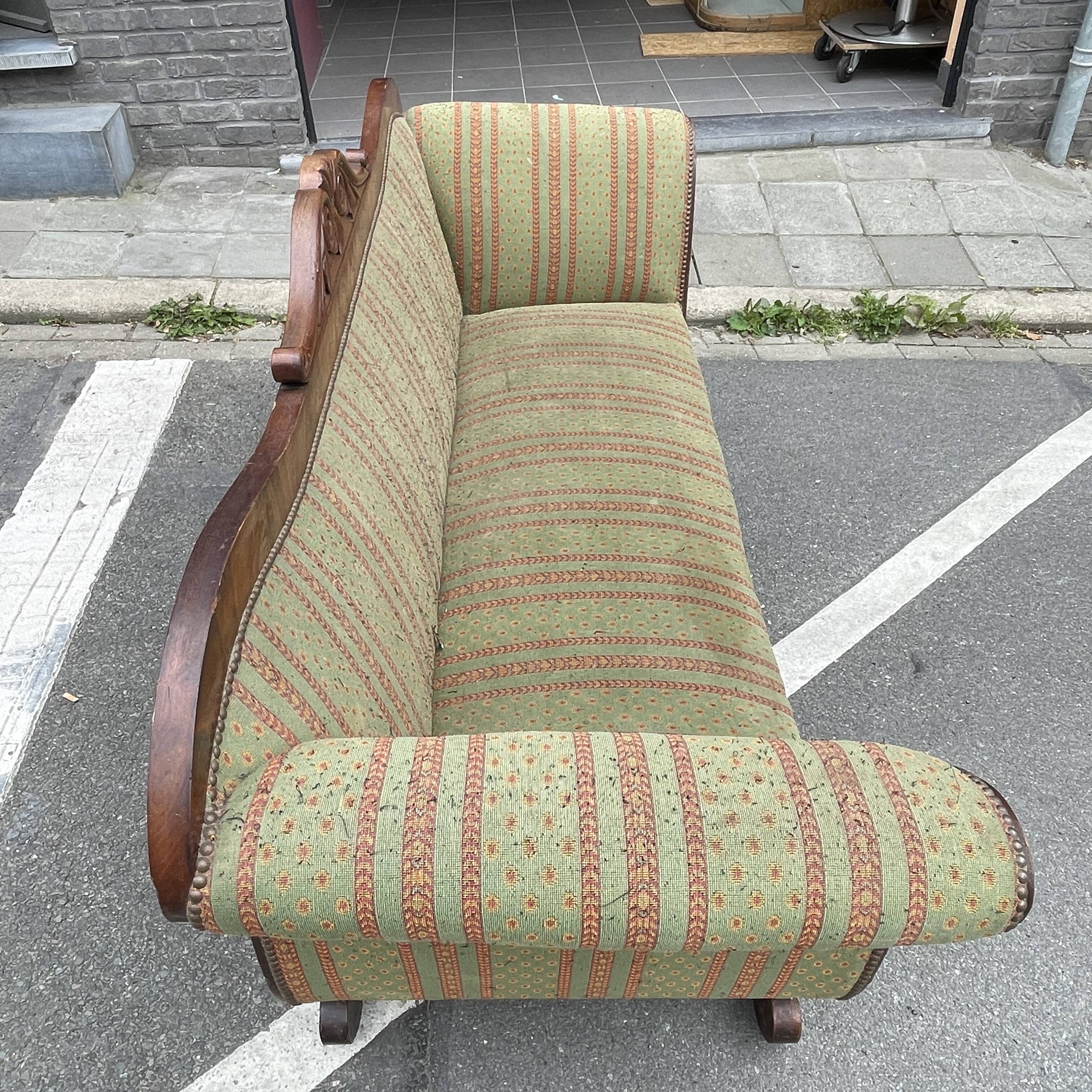 Antique Charles X style 'Gondola' type sofa to be restored, 19th century