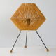 Lampe tripode rotin 1950 vintage