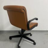 Fauteuil en cuir Cognac Richard Sapper édition Knoll
