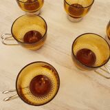 Amber glass italian coffee espresso cups