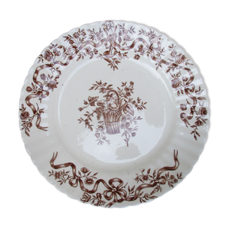 Long-field standing plate with floral ribbon decor