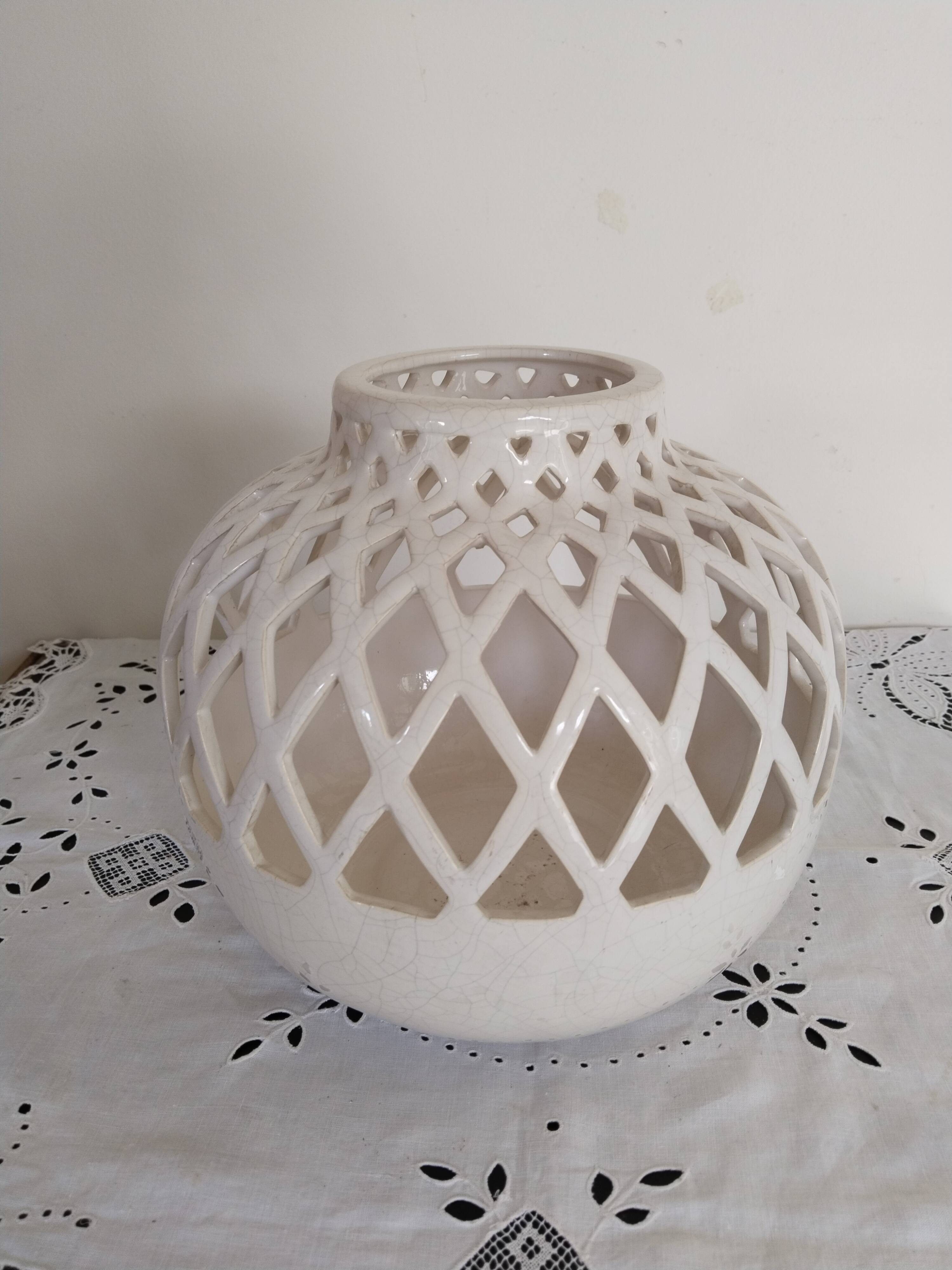 Anthropologie Diamond-Pierced Hurricane Tealight Holder