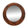 Belgian Art Deco Round Mirror with Geometric Wooden Frame, circa 1920