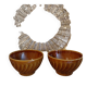 Antique faceted earthenware bowls