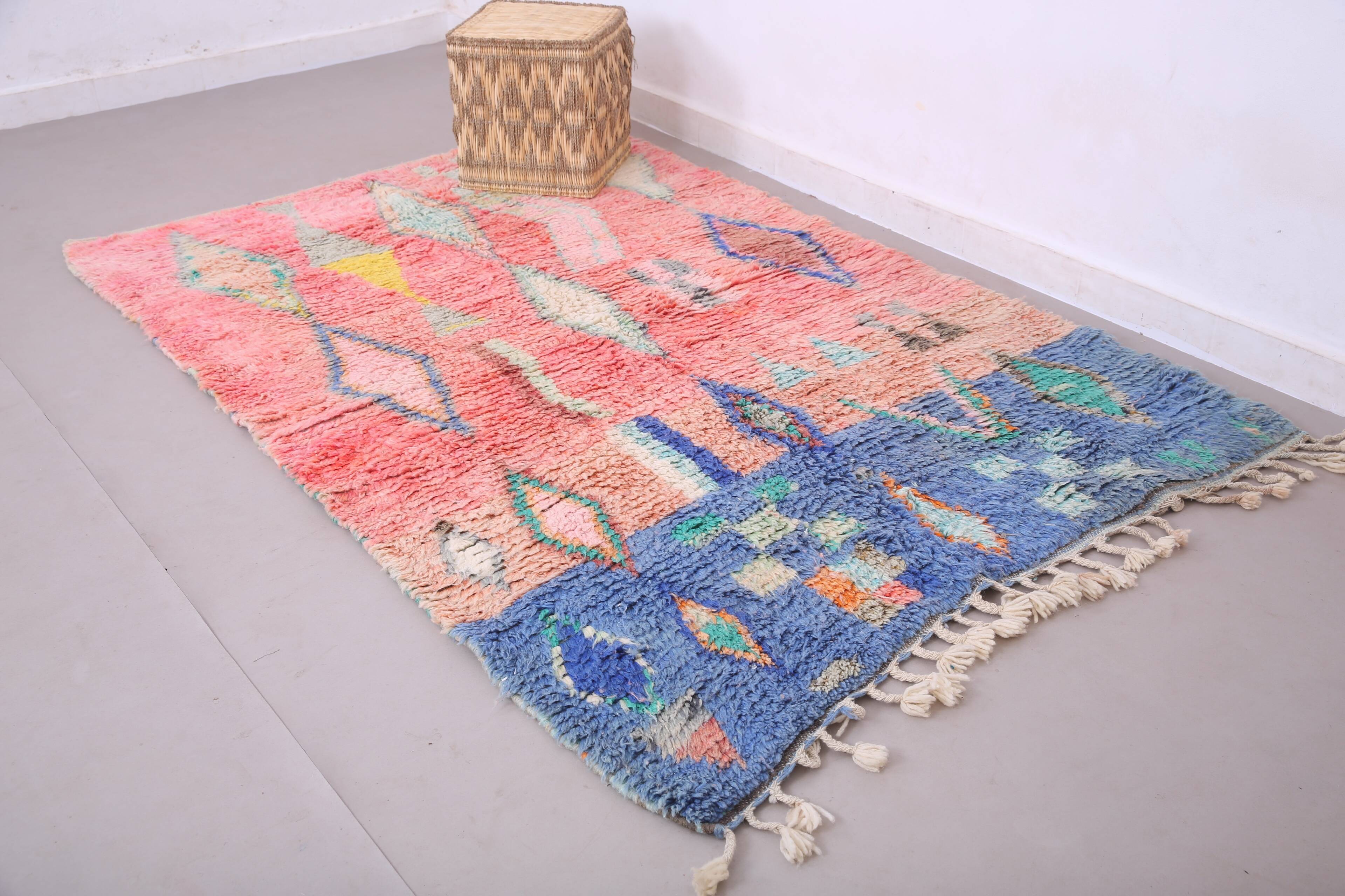 Vintage Moroccan Rug 154 x 231 cm - Abstract Berber Rug - Wool Rug Handmade