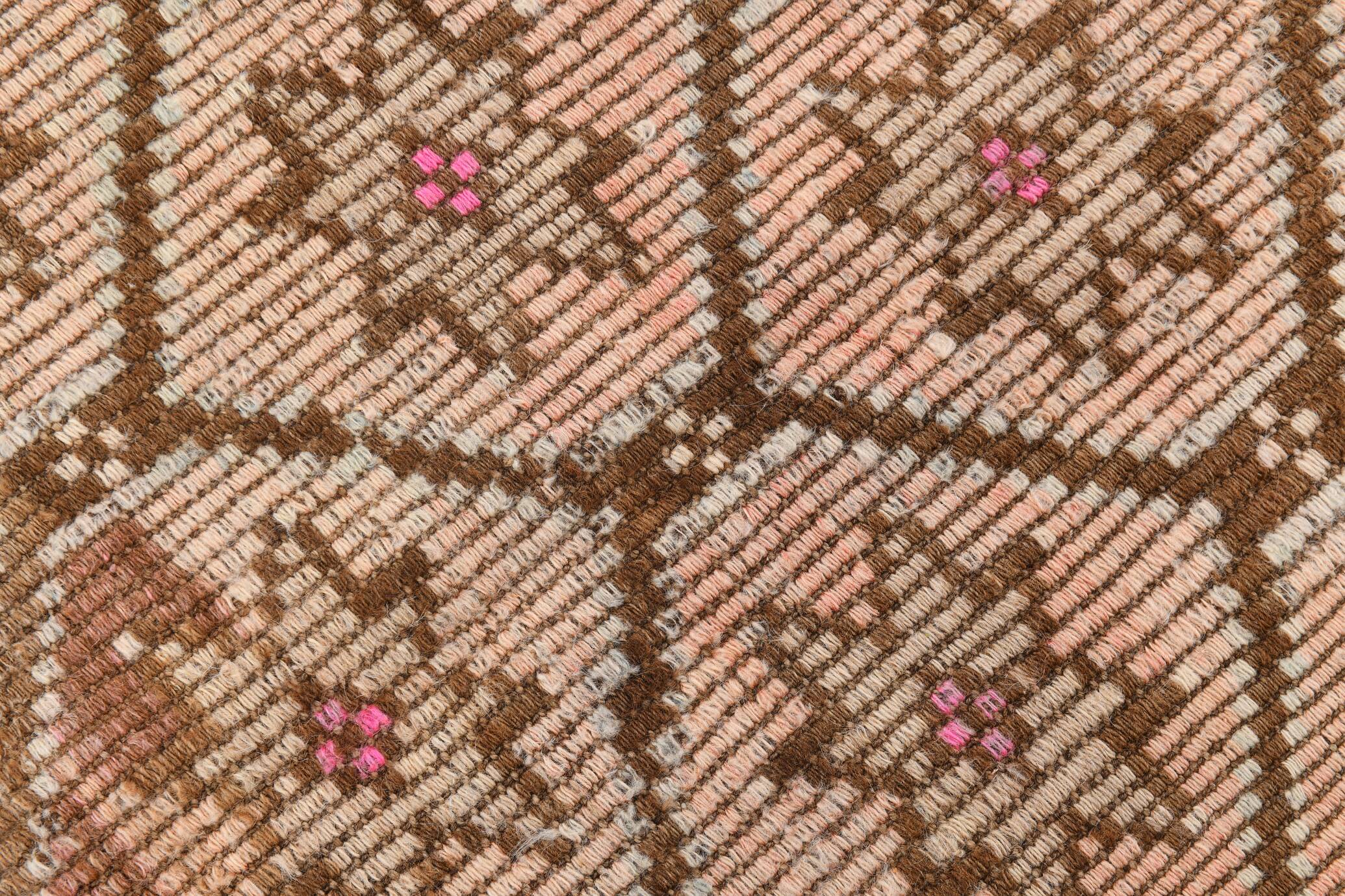 Beige & Brown Star Pattern Kilim Rug, 166x300Cm