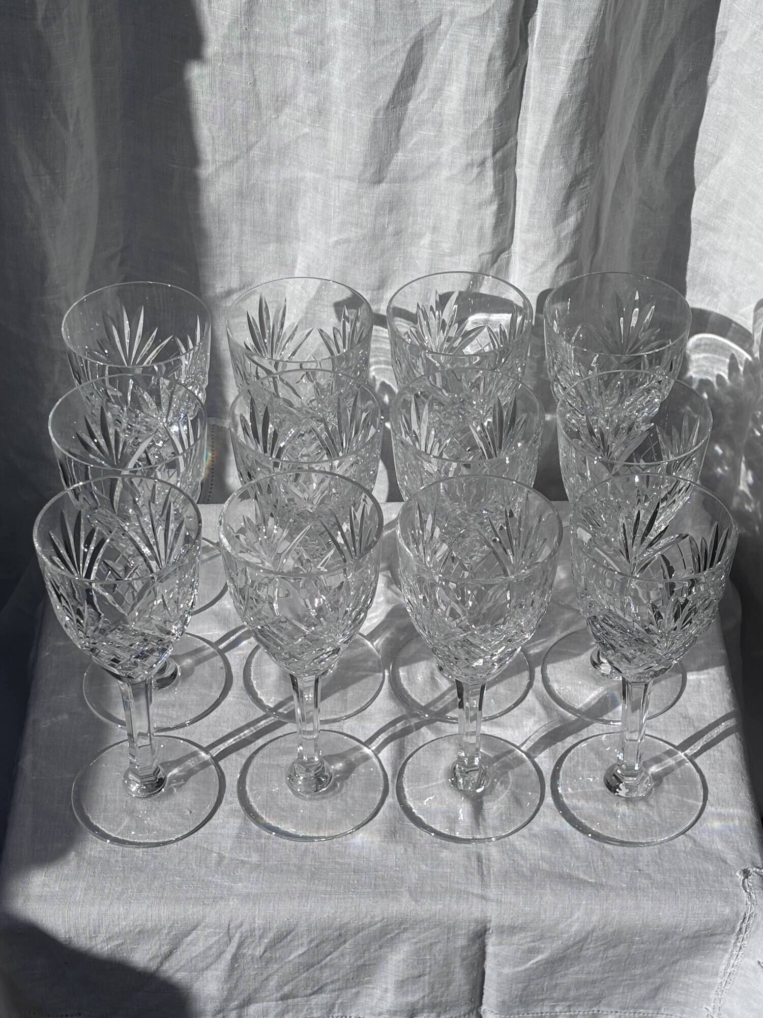 Lot de 12 verres à eau chantilly par saint-louis