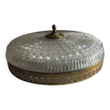 Glass and brass ceiling light