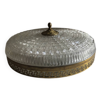 Glass and brass ceiling light