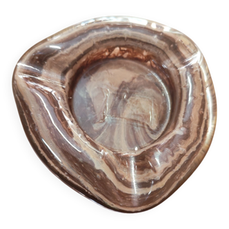 Ashtray and pocket tray in glass paste in Op-Art style.