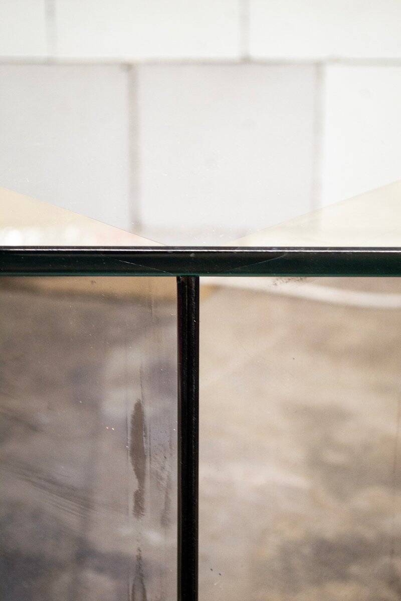 Square mirrored glass coffee table by Nanda Vigo for Acerbis, 1970s.