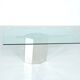 Glass table on chrome base, Italy - 1970s