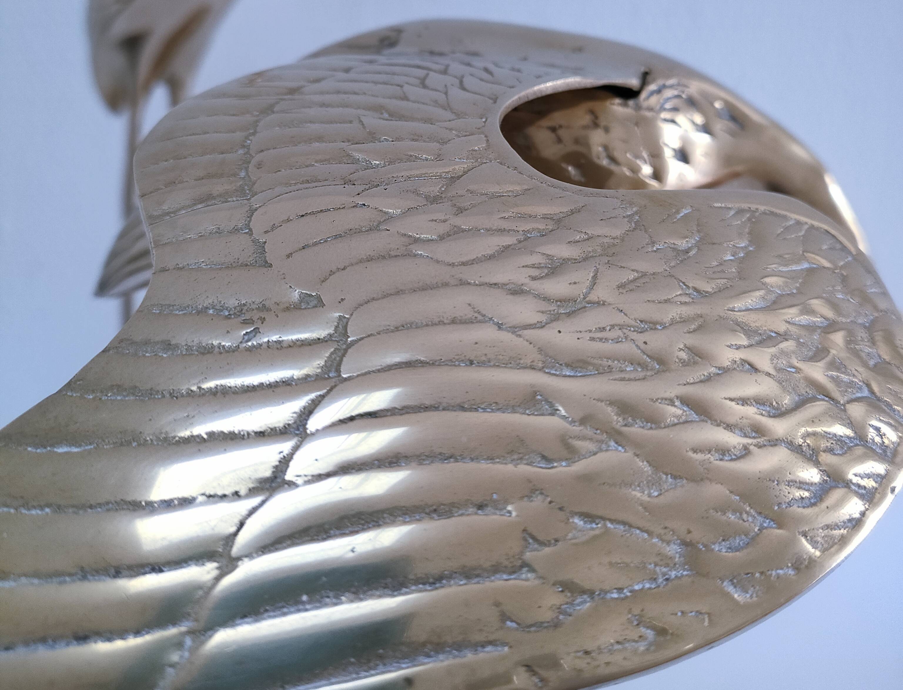 Two solid brass XL birds H. 48 cm