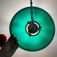Vintage pendant lamp in green and white opaline
