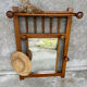 Wooden coat rack with mirror