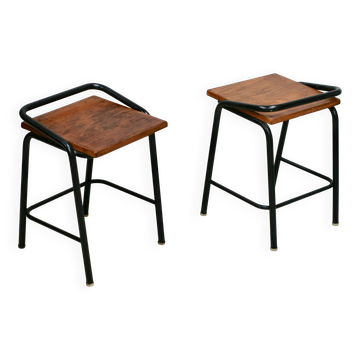 Pair of modernist stools, France, 1960s
