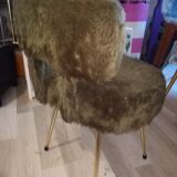 Chaise moumoute verte