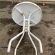 Round bistro table in steel with tulip base and glass top, 60cm