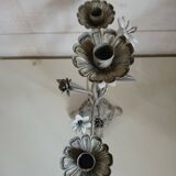 Antique chandelier in cast iron/metal and porcelain
