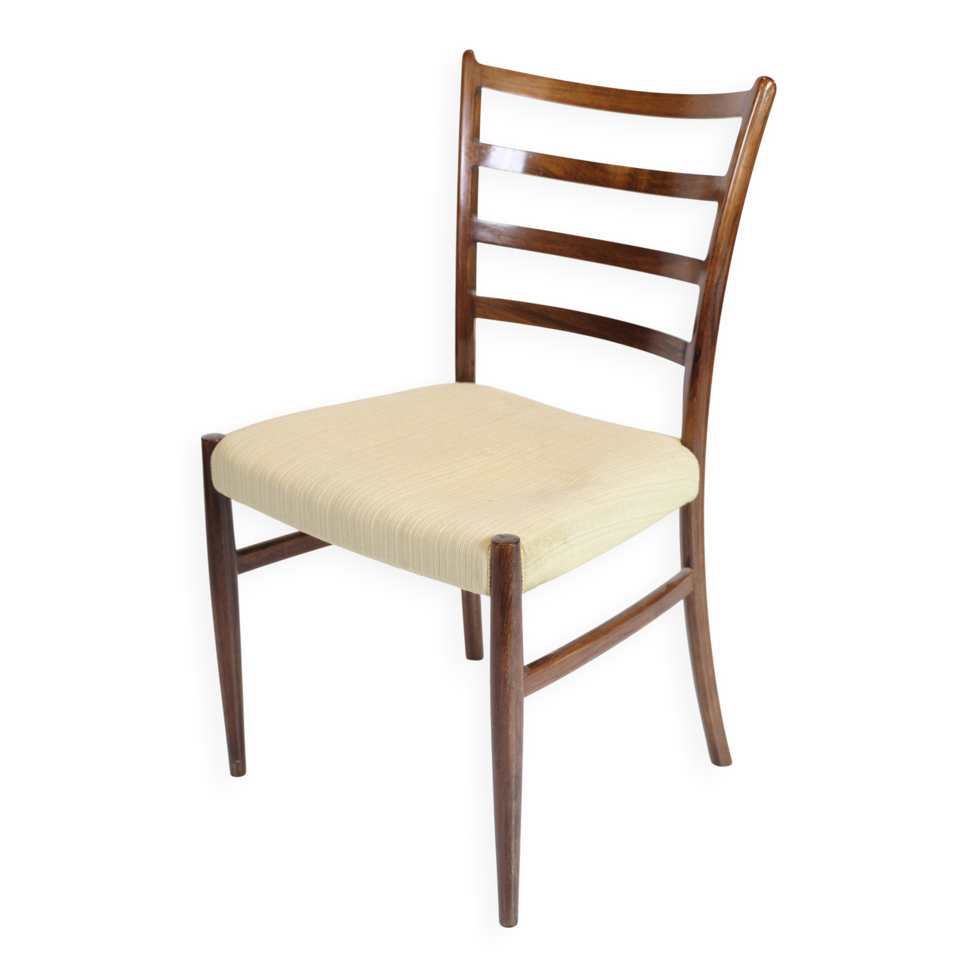 Dining chair - Rosewood - Light wool fabric - N.O. Møller - 1960s