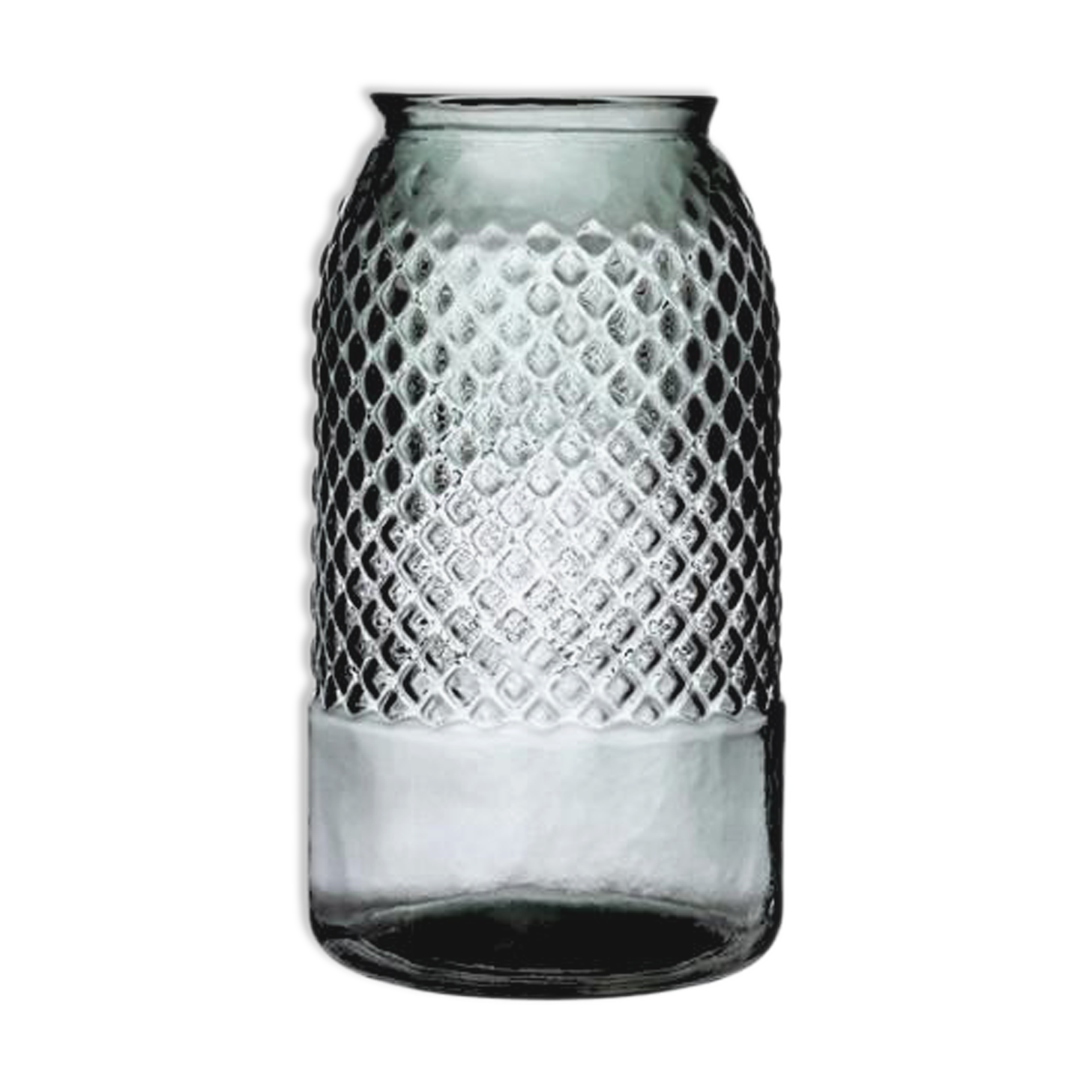 Vase en verre gris à relief 28cm